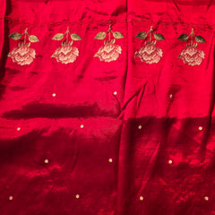 Pure Raw Silk with Cutwork and petitpoint embroidery