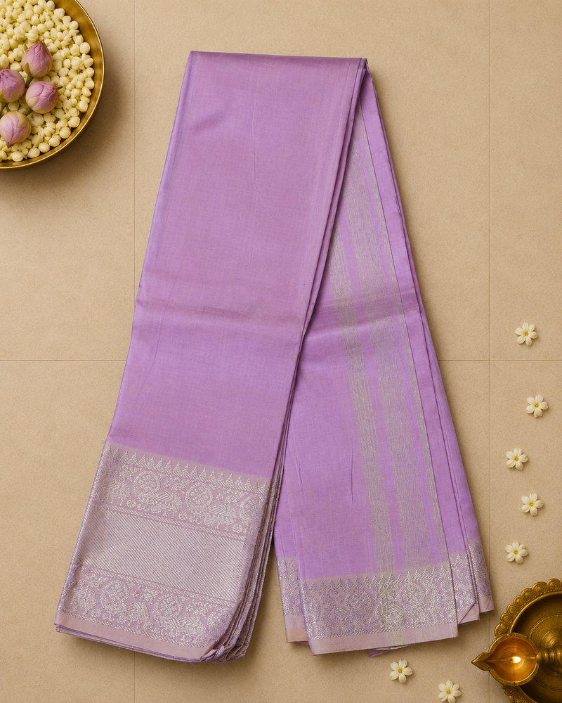 Lilac Mangalagiri Saree