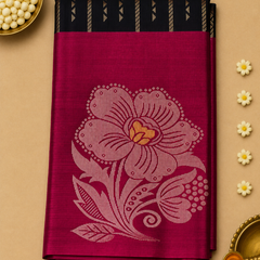 Kamini – Black & Magenta Venkatagiri Pure Silk Saree