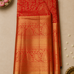 Classic Red Dharmavaram Silk Saree
