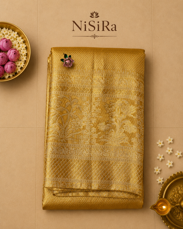 Lakshmi– Antique Gold Kanjivaram Tissue Silk Saree