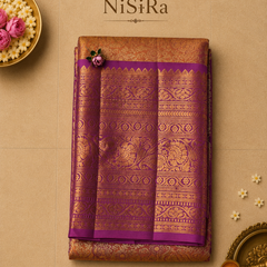 Mithuna – Gold & Violet Kanjivaram Tissue Saree
