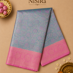 Anvitha – Blue & Pink Kanchipuram Tissue Silk Saree