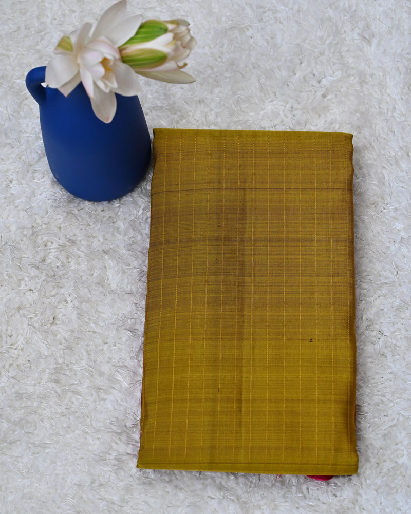 Saraswathi – Olive Green & Magenta Kanjivaram Silk Saree