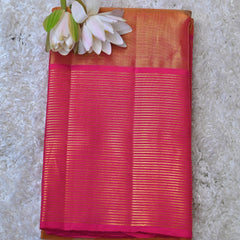 Graceful Pink and Gold Dharmavaram Silk Saree