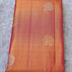 Graceful Pink and Gold Dharmavaram Silk Saree