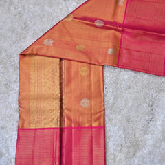 Graceful Pink and Gold Dharmavaram Silk Saree
