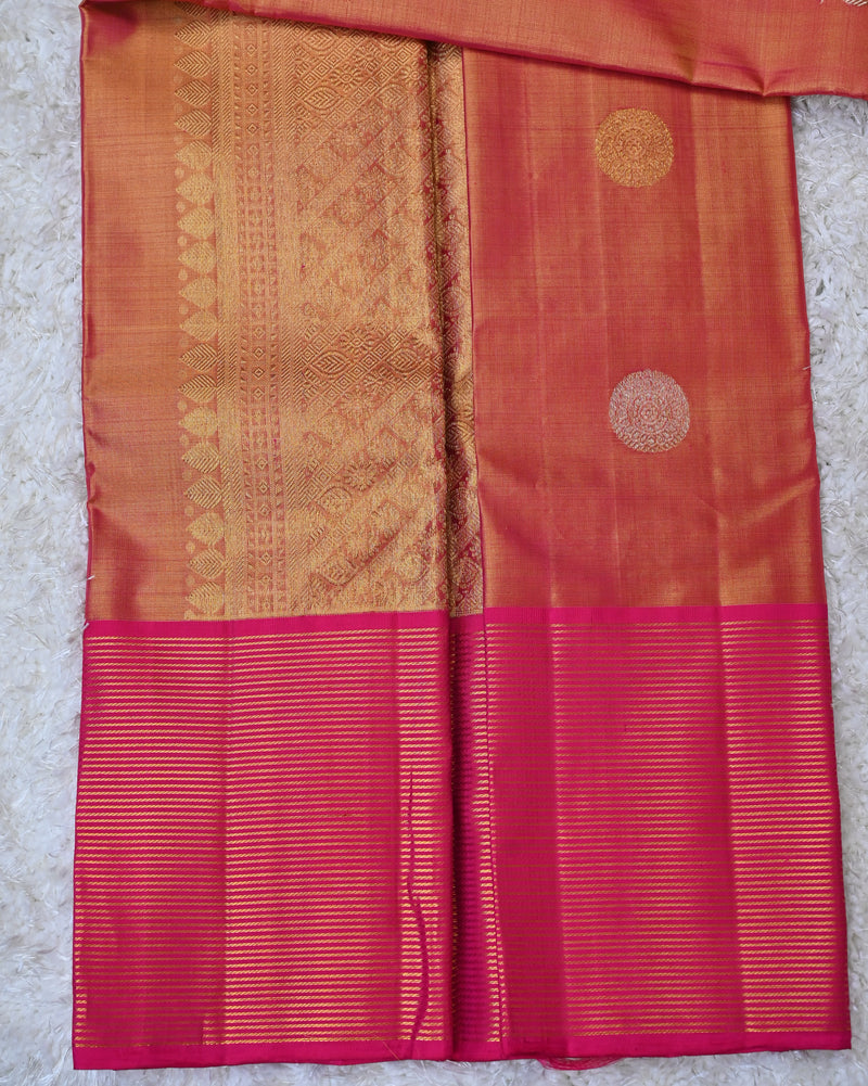 Veda – Coral Tissue Kanjivaram Silk Saree