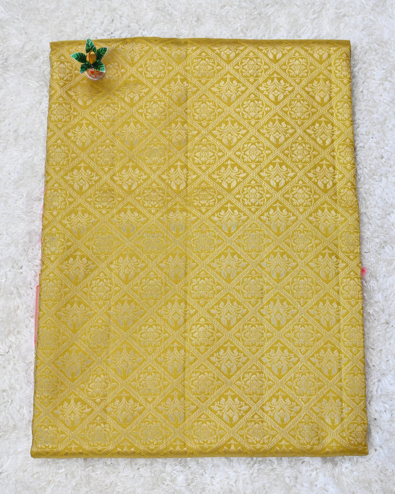 Myra – Methi Green & Pink Kanjivaram Silk Saree
