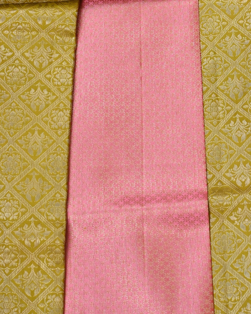 Myra – Methi Green & Pink Kanjivaram Silk Saree