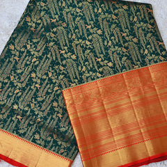 Aadhya – Green & Red Kanjivaram Silk Saree