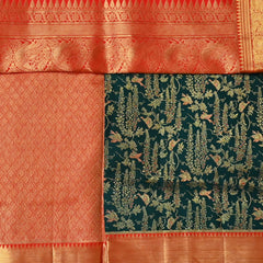 Aadhya – Green & Red Kanjivaram Silk Saree
