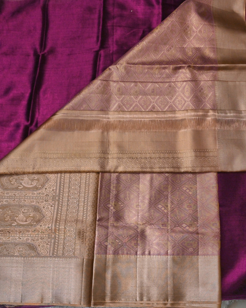 Ira – Bronze Tissue Kanjivaram Silk Saree