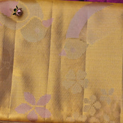 Aarunya – Ivory Gold & Pink Kanjivaram Silk Saree
