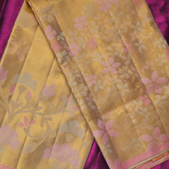 Aarunya – Ivory Gold & Pink Kanjivaram Silk Saree