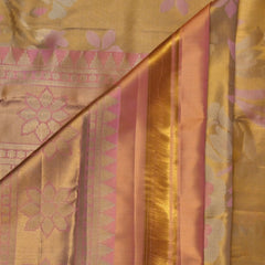 Aarunya – Ivory Gold & Pink Kanjivaram Silk Saree
