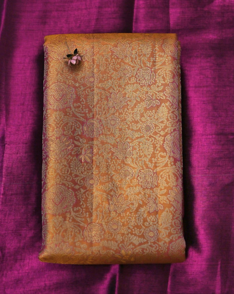 Mithuna – Gold & Violet Kanjivaram Tissue Saree
