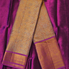 Mithuna – Gold & Violet Kanjivaram Tissue Saree