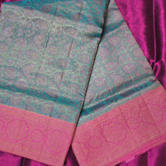 Anvitha – Blue & Pink Kanchipuram Tissue Silk Saree