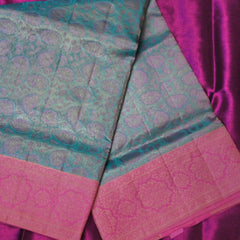 Anvitha – Blue & Pink Kanchipuram Tissue Silk Saree