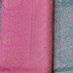 Anvitha – Blue & Pink Kanchipuram Tissue Silk Saree