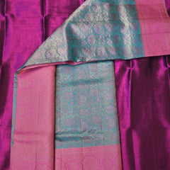 Anvitha – Blue & Pink Kanchipuram Tissue Silk Saree
