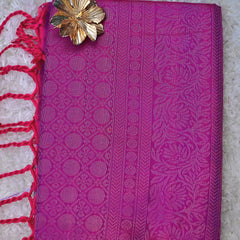 Vidya – Dusty Pink & Magenta Uppada Jamdani Silk Saree