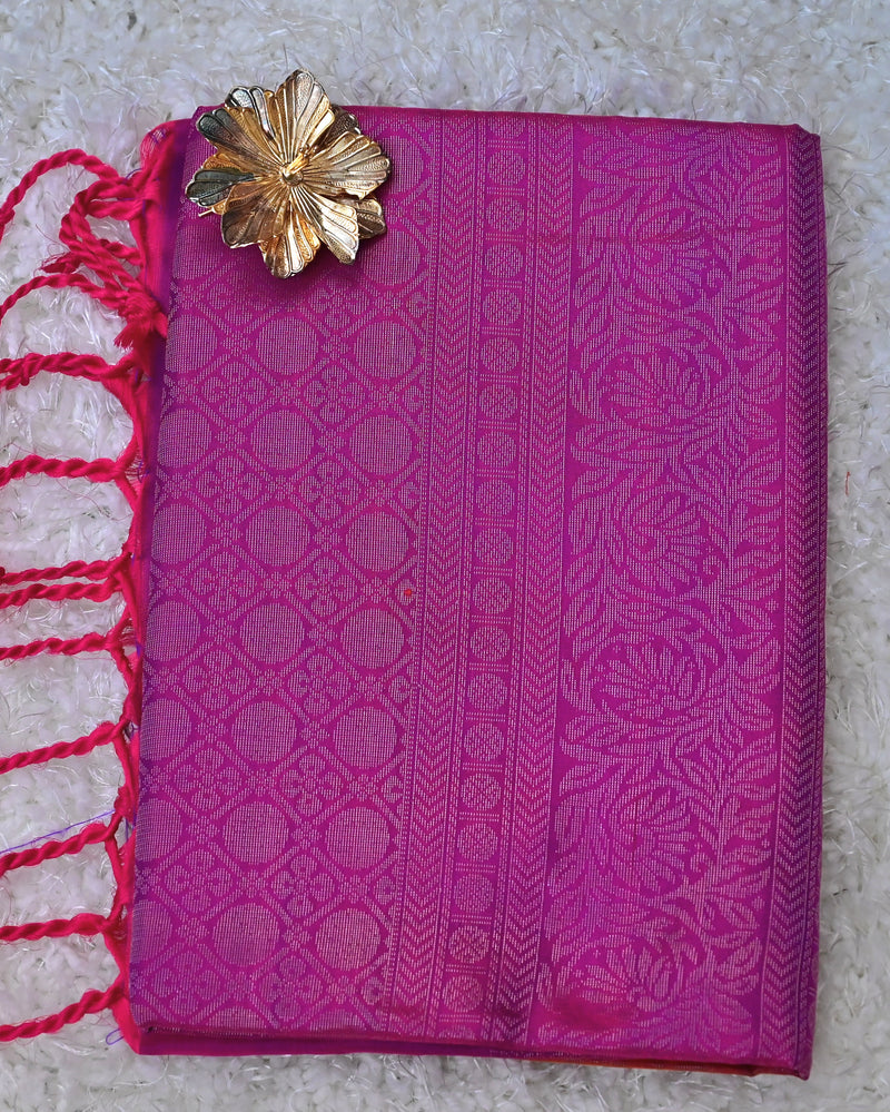 Vidya – Dusty Pink & Magenta Uppada Jamdani Silk Saree