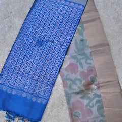 Samyukta – Grey Uppada Silk Saree with Blue  Pallu
