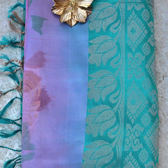 Ravinya – Teal & Lavender Uppada Silk Saree