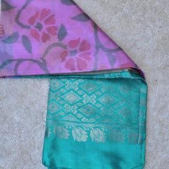 Ravinya – Teal & Lavender Uppada Silk Saree