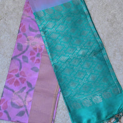 Ravinya – Teal & Lavender Uppada Silk Saree