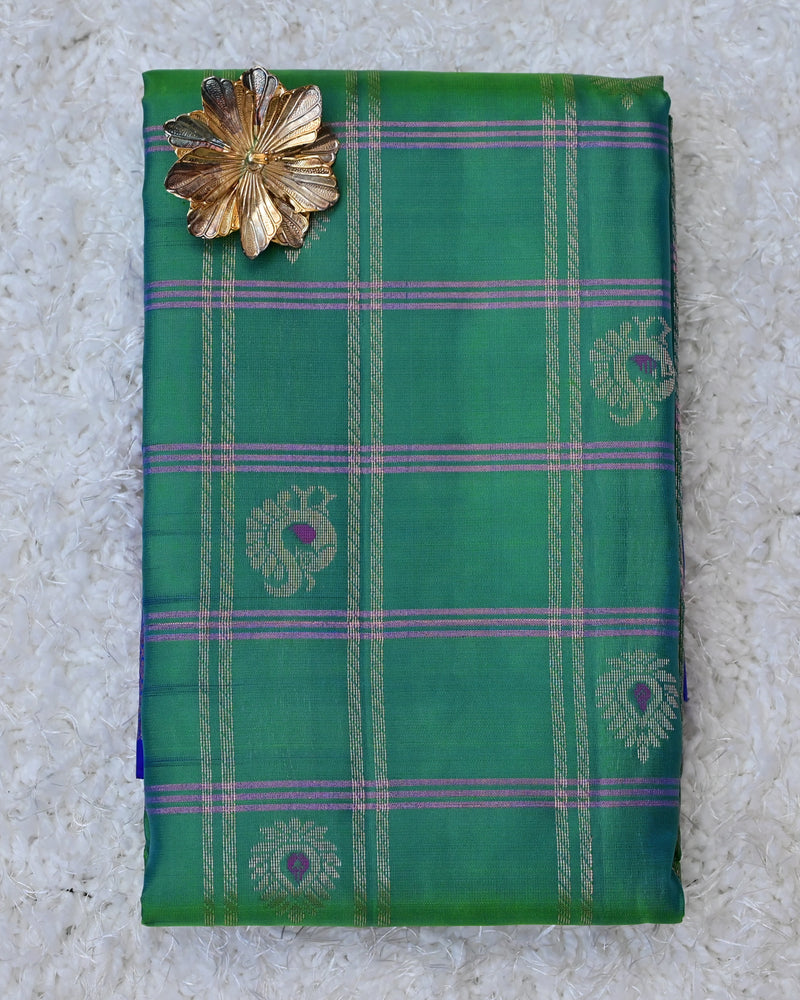 Padmavathi – Green Venkatagiri Pure Silk Saree with Vintage Border