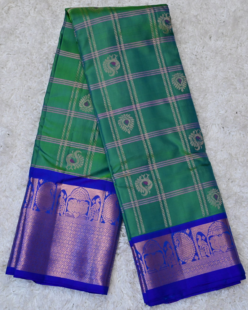 Padmavathi – Green Venkatagiri Pure Silk Saree with Vintage Border
