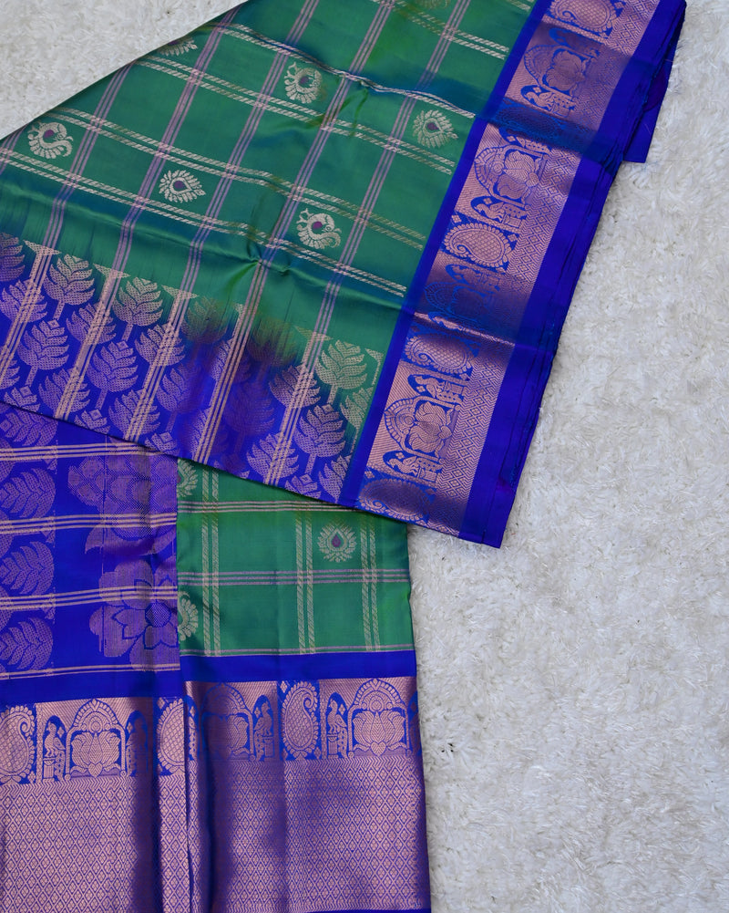 Padmavathi – Green Venkatagiri Pure Silk Saree with Vintage Border