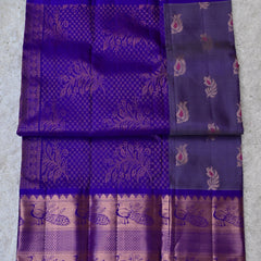 Nandini – Purple Venkatagiri Silk Saree with Peacock Motifs