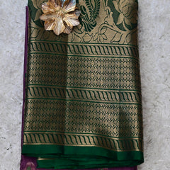Vaidehi – Purple & Green Pure Venkatagiri Silk Saree