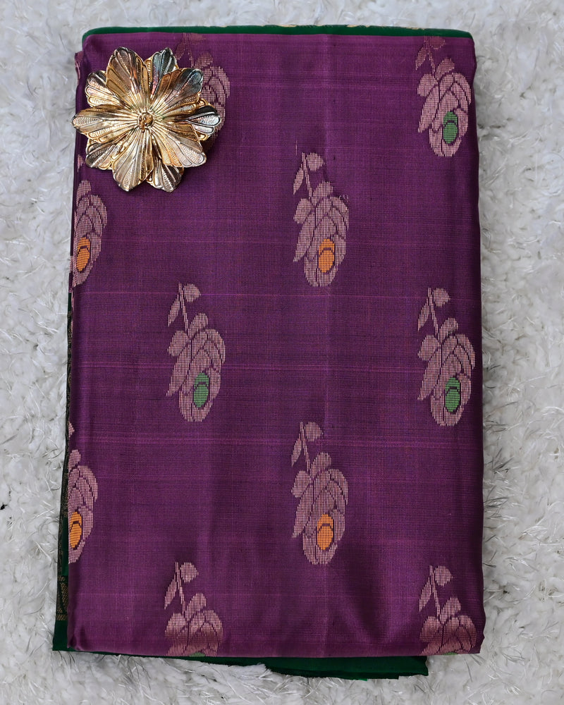Vaidehi – Purple & Green Pure Venkatagiri Silk Saree