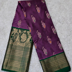 Vaidehi – Purple & Green Pure Venkatagiri Silk Saree
