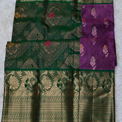 Vaidehi – Purple & Green Pure Venkatagiri Silk Saree