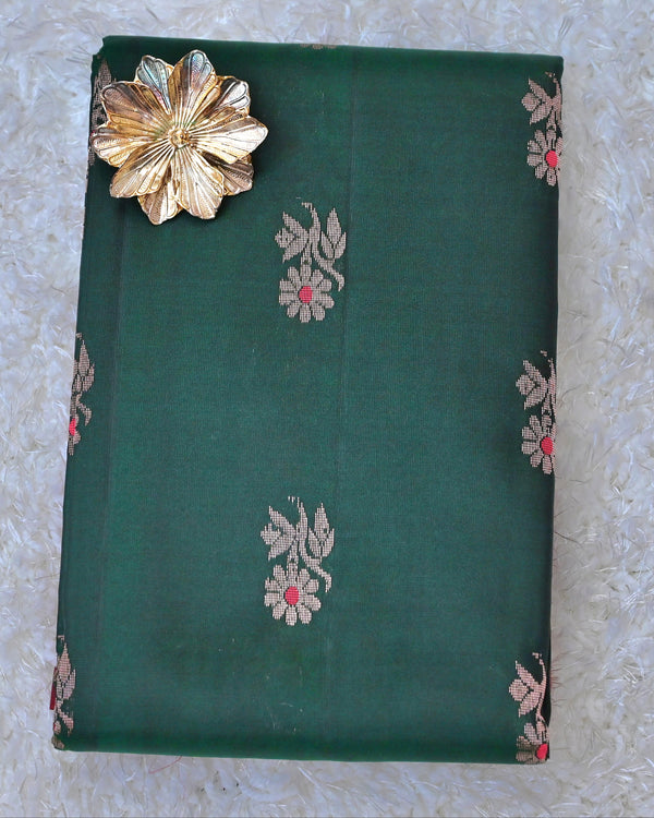 Bhoomi – Bottle Green Venkatagiri Pure Silk Saree