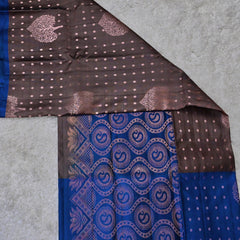 Aranyani – Grey Venkatagiri Pure Silk Saree with Royal Blue Pallu