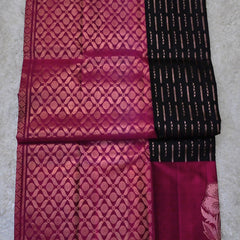 Kamini – Black & Magenta Venkatagiri Pure Silk Saree