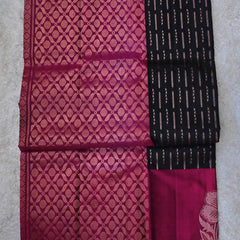 Kamini – Black & Magenta Venkatagiri Pure Silk Saree