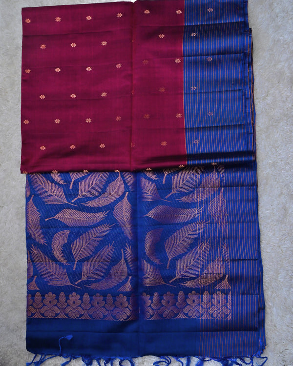 Rajnandini – Magenta Venkatagiri Pure Silk Saree
