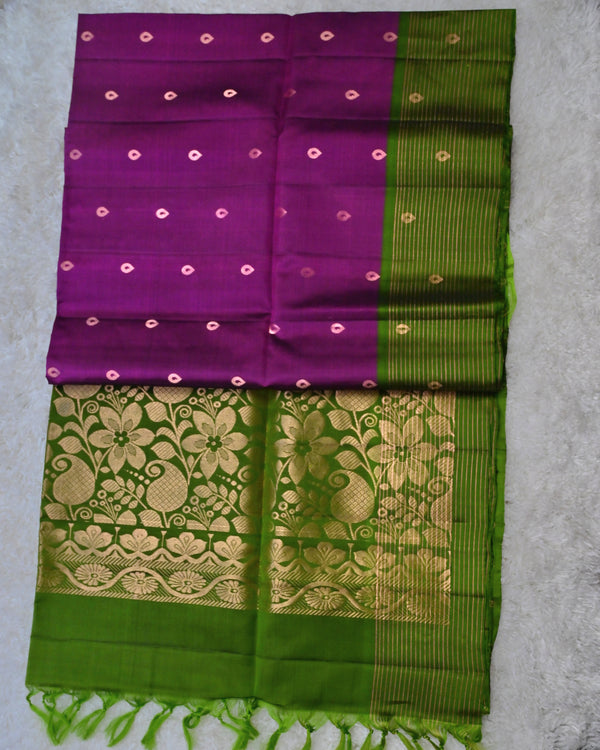 Pranavi – Purple Green Venkatagiri Pure Silk Saree