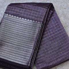 Lavanya – Pure Mangalagiri Silk by Cotton Saree in Lavender with Silver Zari Border