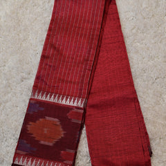 Vindya-Mangalagiri Saree in Maroon with Ikat Border