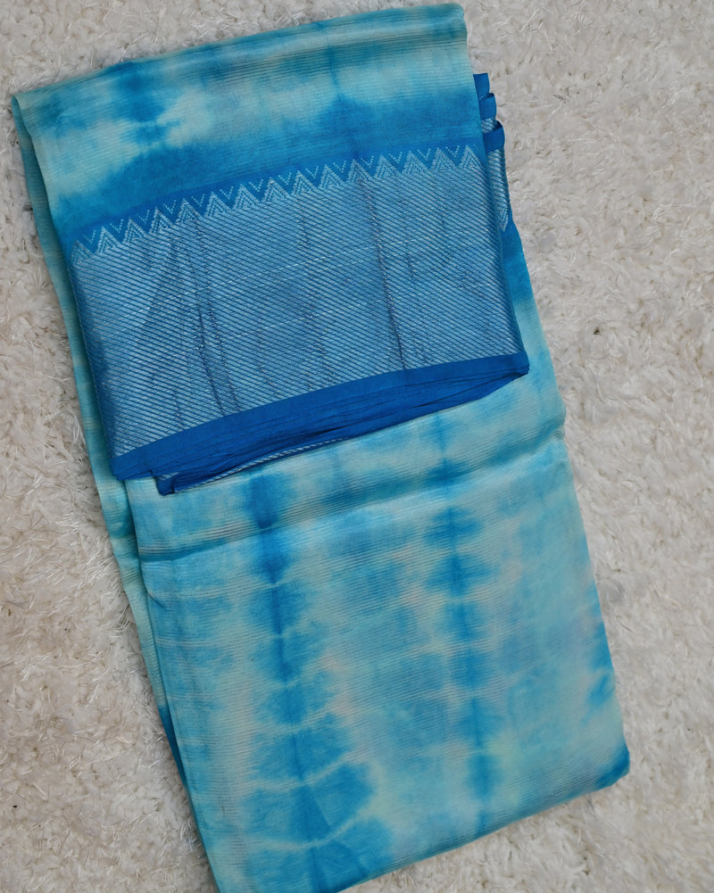 Neelanjali – Shibori Blue Mangalagiri Saree