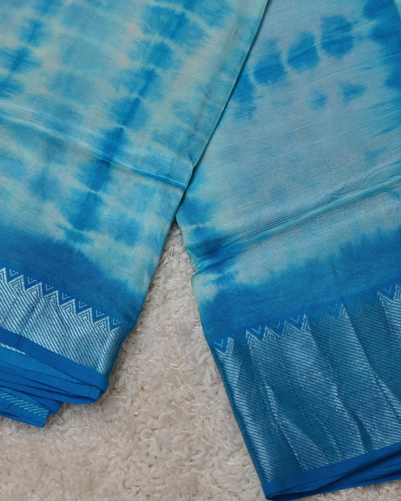 Neelanjali – Shibori Blue Mangalagiri Saree
